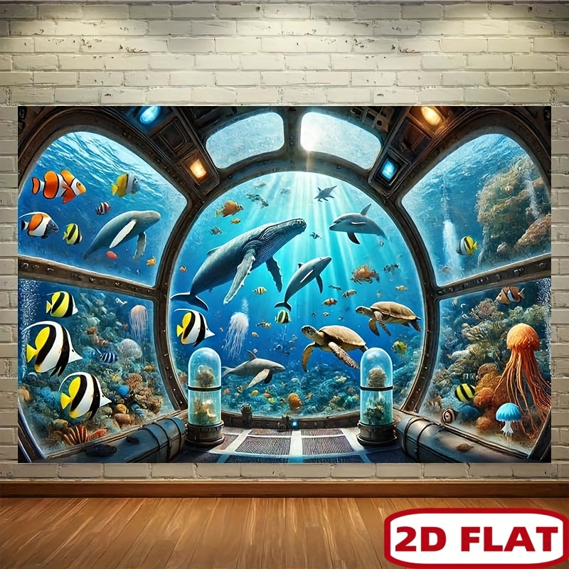 Ocean Aquarium - Underwater Submarine Window Whale Shark Tapestry