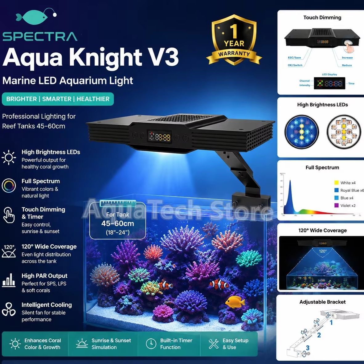 Marine Coral - Spectra Aqua Knight V3 75W Programable