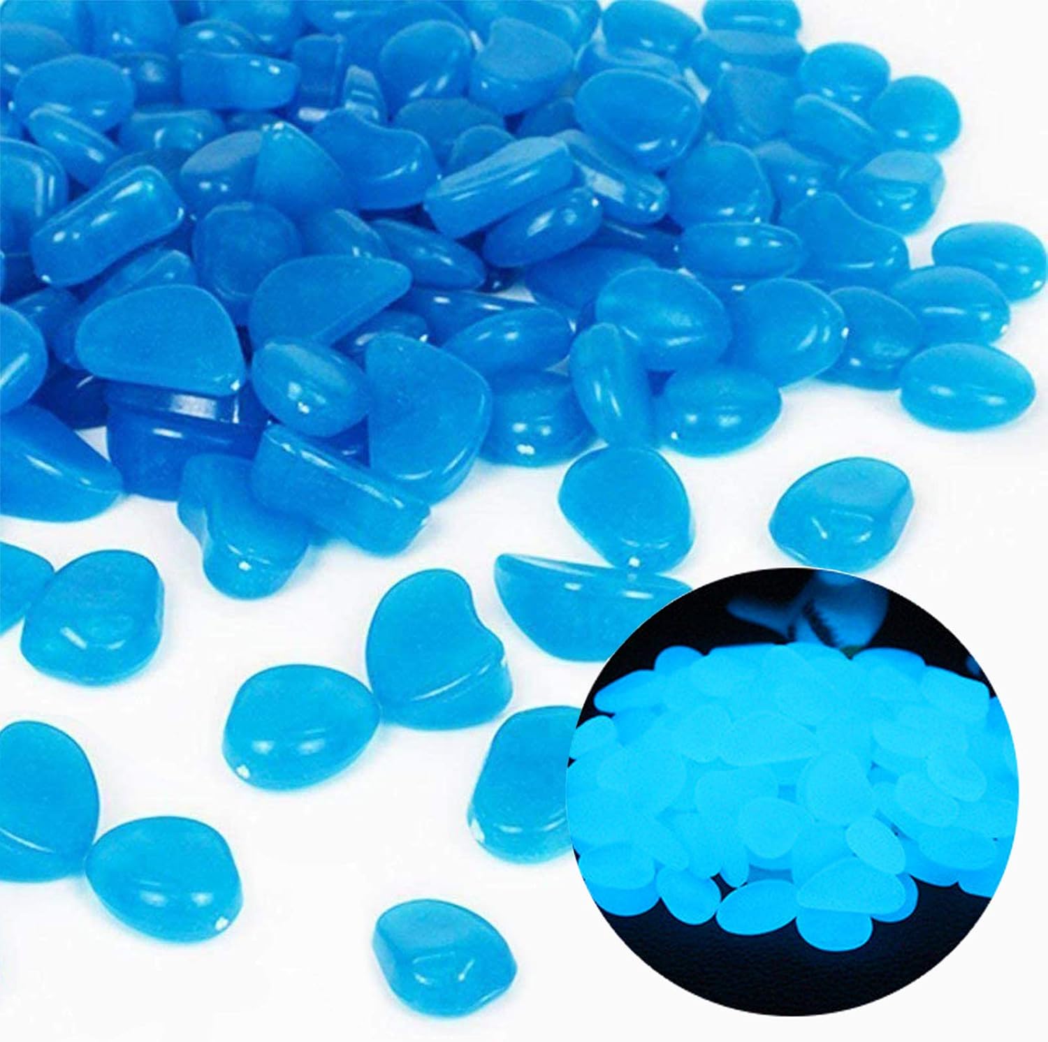 Ocean Aquarium - Fish Tank Rocks Glow Blue Pebbles