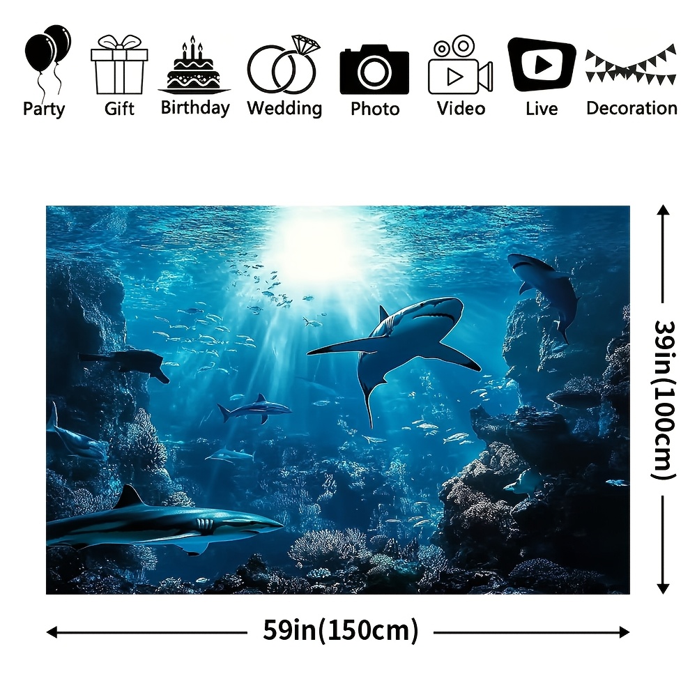Majestic Deep Sea Shark Wall T - Ocean Aquarium ulasan dan harga