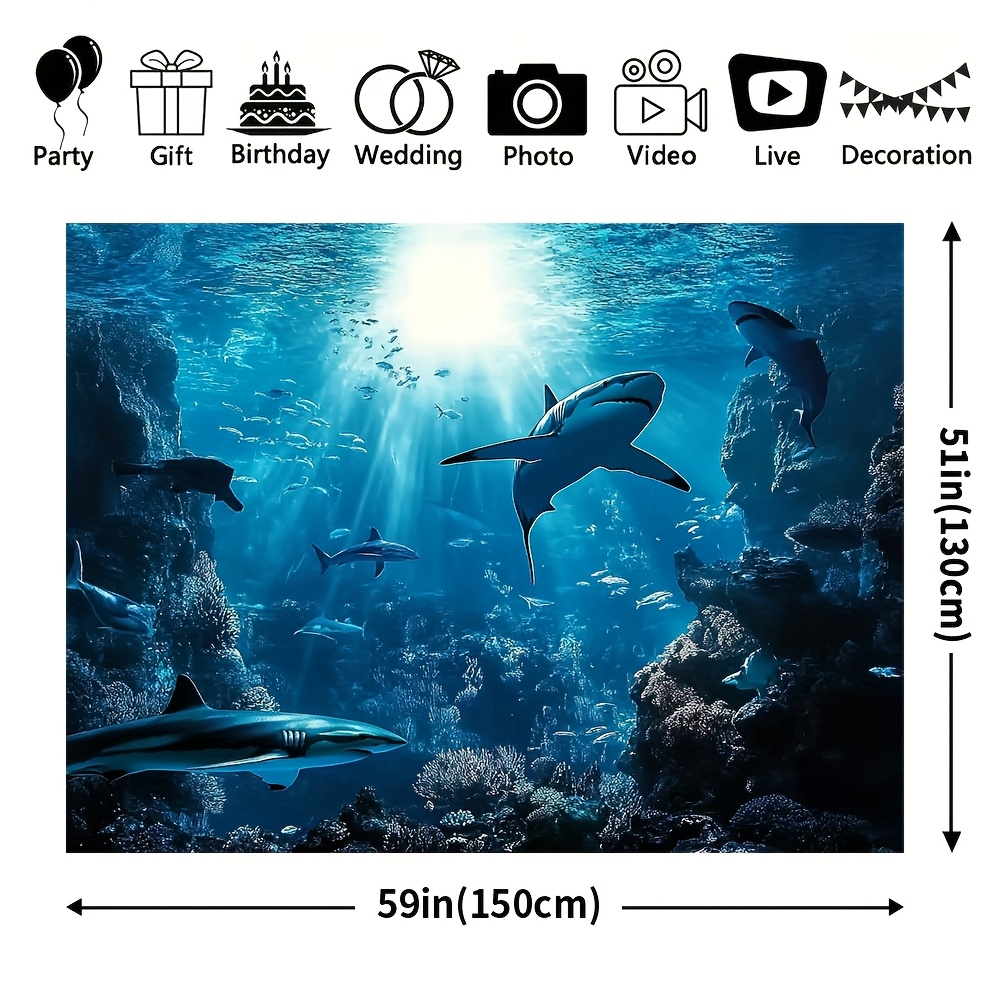 Majestic Deep Sea Shark Wall T - Ocean Aquarium ulasan dan harga