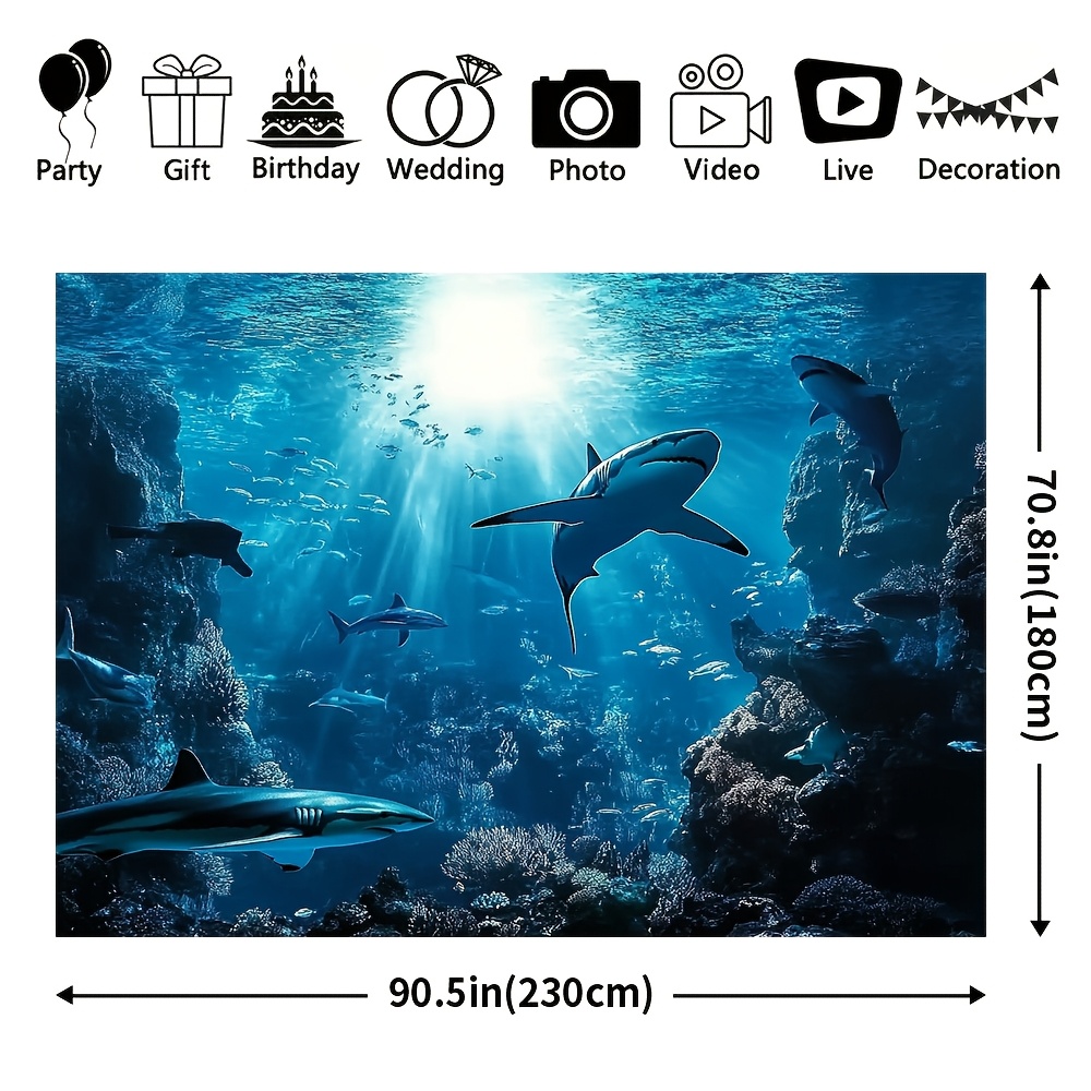 Majestic Deep Sea Shark Wall T - Ocean Aquarium ulasan dan harga