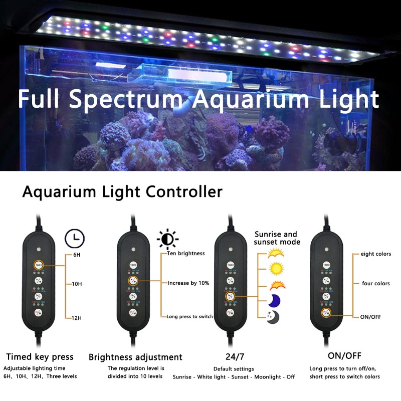 LED Fish Tank Light Full Spect - Reef Lighting ulasan dan harga