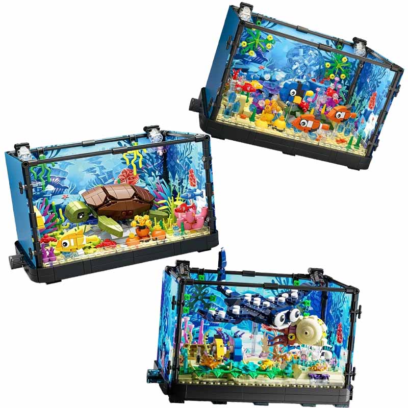 Fish Tank Building Block Set w - Marine Aquarium Cube ulasan dan harga